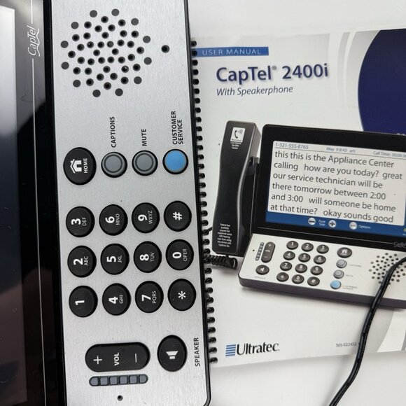 Captel 2400I Ultratec Captioned Hearing Impaired Touch Screen Telephone - Picture 2 of 7